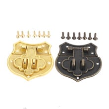 Retro Bronze/Gold Heart Buckle Box Hasp Lock Catch Latches for Jewelry Box Suitcase Antique Padlock Furniture Hardware 38*38mm 2024 - compre barato