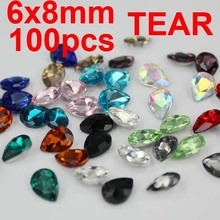 100pcs 6x8mm Crystal Rhinestones Tear Shape 16 Colors Or Mixed Colors Glass Stones Perfect For Nail Art Diy Jewelry Decorations 2024 - buy cheap
