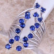 Fetching Blue Cubic Zirconia Silver Plated Ring Size 5 / 6 / 7 / 8 / 9 / 10 S0450 2024 - buy cheap