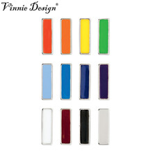 Vinnie Design Jewelry 12pcs Color Bars Slide Charms fit on Keeper Bracelet Keys for Wrap Bracelets 12pcs/set 2024 - buy cheap