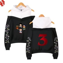 Stranger things 3 Off Shoulder Hoodies Women Long Sleeve Fashion Print Hooded Sweatshirt 2018 Hot Sale Casual Streetwear Clothes 2024 - buy cheap