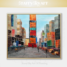 Pintura al óleo moderna de Nueva York Times Square sobre lienzo, pintura de alta calidad pintada a mano, pintura de calle hermosa de Nueva York 2024 - compra barato