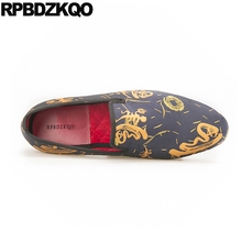 European 11 Shoes Slip On Big Size Flower Painting Breathable Luxury Printed British Style Comfort Loafers Men Party Classic 46 2024 - buy cheap