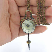 Bronze Tone Ball Design Crystal Glass Japan Quartz Movement Necklace Women Lady Pocket Watch Nice Gift H039 2024 - купить недорого