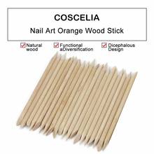 Nail Treatment 20 pcs Wooden Cuticle Pusher Nail Art Cuticle Remover Orange Sticks For Cuticle Removal Manicure Nail Tools 2024 - buy cheap
