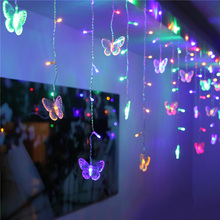 Cordão com luzes de borboleta para decoração, 4m, led, tomada da ue, luz de fadas, casamento, casa, jardim, natal, festa 2024 - compre barato