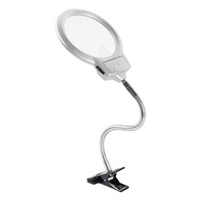 AOMEKIE 2X/5X Magnifier with Metal Clip Adjustable Hose 2 LED Illumination Desk Lamp Magnifying Glass for Reading Repair 2024 - buy cheap