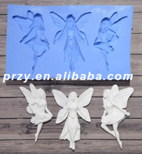 Silicone Mold Three Fairies Crafts Decorating Cake Candy Fondant Silicone Molds for Cake Decorations Silica Gel Moulds PRZY 001 2024 - buy cheap