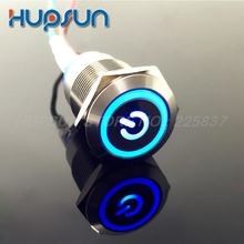 3pc high quality blue LED 5v 12v 19mm waterproof latching steel push button switch push button illuminated 2024 - buy cheap