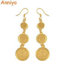 Anniyo-moneda musulmana de pendientes micos, color dorado, moneda antigua islámica, Joyería Árabe para mujeres/regalos, artículo de regalo de moda #003306 2024 - compra barato