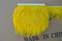 Free shipping-10yards/color Yellow Hackle Feather trimming Fringe for sewing decor costumes 2024 - buy cheap