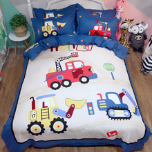 Conjunto de cama de algodão com estampa de desenhos animados, jogo de cama para meninos com capa de edredom e fronha, 2 ou 4 peças 2024 - compre barato
