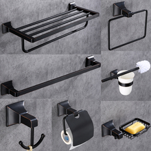 AOBITE-accesorios de baño de alta calidad, juego de accesorios de latón, soporte de papel negro mate, toallero, soporte para cepillo de dientes, barra de toalla 8800 2024 - compra barato