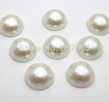 100PCs 18mm ABS white Half Round Flatback pearl beads nails/scarpbook cell phone case finding Loose Making DIY acessories 2024 - buy cheap