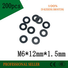 200 piezas M8 M8 x 16mm x 1,5mm M8 * 16*1,5mm negro B nailon arandela plana aislamiento de plástico junta de anillo liso 2024 - compra barato