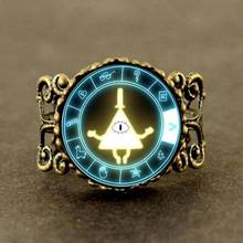 Steampunk cartoon mabel pig BILL CIPHER WHEEL friends gift men Ring 1pcs/lot vintage cosplay charming 2017 2024 - buy cheap