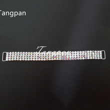 Tangpan 10pcs Diamond Crystal Rhinestone Bikini Connectors Bag Buckle Shoes Chain Swimwear Swimsuit  Thongs Connector 2024 - buy cheap