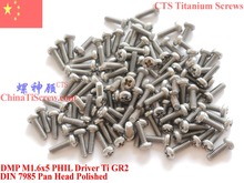 Titanium screws M1.6x5 DIN 7985 Pan Head 0# Phillips Driver Ti GR2 Polished 50 pcs 2024 - buy cheap