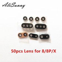 AliSunny 50pcs Back Camera Lens for iPhone 8 Plus X XR XS Max XSM Rear Cam Cover Ringer Frame Cap Seal Glass Len Bracket  Parts 2024 - buy cheap