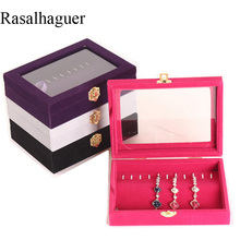 Various Color Options Necklace Velvet Jewelry Box Rings Earrings Necklaces Pendants Bracelets Makeup Jewellery Organizer Storage 2024 - buy cheap