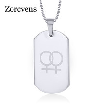 ZORCVENS New Lesbian gay pride necklaces pendants for women 316l stainless steel dog tag jewelry wholesale 2024 - buy cheap