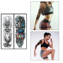 4PCS Waterproof Arm Sleeve Tattoo Sticker Skeletons And Roses Temporary Body Paint Men Full Flower Tattoo Body Art Tattoo 2024 - buy cheap