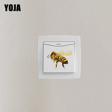 YOJA-dibujos animados de animales, abeja, pegatina de pared par interruptor, PVC, decoración del hogar, 12SS0003 2024 - compra barato