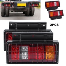 2x12v quadro de ferro net capa caminhão do carro led traseira luz da cauda luzes de advertência sinal volta lâmpada traseira para caravanas reboque ute campistas 2024 - compre barato