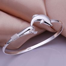 New silver plated Fashion Jewelry Singlet dolphin bracelets&bangle,Wholesale SMTB178 2024 - buy cheap