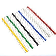 12 pcs/lote 2.54mm Preto +Branco + Vermelho + Amarelo +black+ azul Unica Linha Masculina 1X40 1*40 Pin Header Tira ROHS CGKCH090 2024 - buy cheap