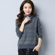 Suéter curto feminino de malha gola alta, de manga longa, grosso, fp1799, para outono e inverno 2024 - compre barato