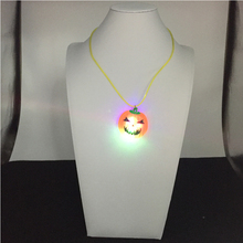 12pcs/lot led flashing necklace cartoon pumpkin pendant toy luminous necklace halloween party light up toys glow kids gift 2024 - buy cheap