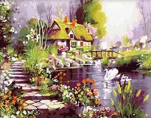 Home decoration pictures wall pictures for living room painting by numbers diy oil on canvas painting Coloring -Dreamy hut G096 2024 - buy cheap