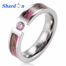 SHARDON романтическое кольцо для женщин титана натяжение набор розовый кристалл перепачканная девушка Камуфляж обручальное свадебное кольцо женское кольцо серебро 2024 - купить недорого