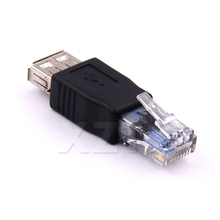 Переходник с прозрачной головкой RJ45 «папа» на USB 2,0 AF A «мама», для ноутбука, LAN, сетевой кабель, Ethernet-конвертер, адаптер 2024 - купить недорого