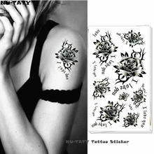 Adhesivo de tatuaje de arte corporal temporal de estilo Rosa negro sexi de Nu-TATY, tatuaje con estilo 10*17cm impermeable de Henna 2024 - compra barato