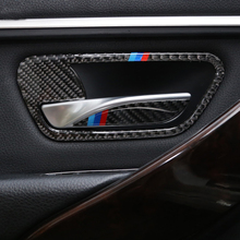 Manija de puerta Interior de coche, cubierta embellecedora de fibra de carbono para BMW Serie 3, 4, 3GT, F30, F31, F32, F34, pegatinas de estilo de coche 2024 - compra barato
