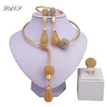 Fani Dubai-Conjuntos de joyas de color dorado para mujer, conjunto de joyería nigeriana para boda, cuentas africanas, moda 2024 - compra barato