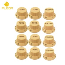 FLEOR 12pcs Yellow 8 Tone 4 Volume Knobs Guitar Speed Control Knobs for ST Style Guitar Parts 2024 - buy cheap