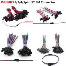 Conector JST SM macho/hembra con cable de 15cm para tira de luces LED, 5-100 pares, 2 pines, 3 pines, 4 pines, 5 pines 2024 - compra barato