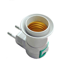 E27 female socket to EU plug adapter with power on-off control switch New 2024 - buy cheap