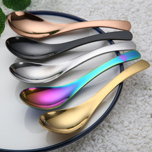 1pc Gold Plated Stainless Steel Dessert Spoon Round Spoon Rice Spoon Coffee Spoon 2024 - buy cheap