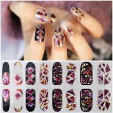 1sheet Charming Nail Art Sticker 3d Broken Glass Adhesive Nail Decals DIY Beauty Nail Decoration Tools 2024 - buy cheap