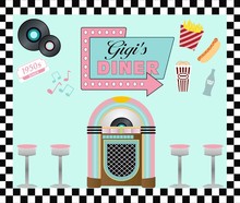 Fondo personalizado Retro Drive para restaurante americano, telones de fondo Vintage a cuadros con impresión de ordenador para fiesta 2024 - compra barato