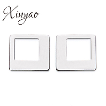 XINYAO 13mm Stainless Steel Square Charms Pendant Silver Color Hollow Floating Charm For Necklace Bracelet Diy Jewelry Making 2024 - buy cheap