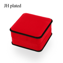 JHplated-collar de joyería, Cajas de Regalo de terciopelo rojo, Azul, Gris, caja de regalo cuadrada de 9cm, para envolver regalos, caja colgante 2024 - compra barato