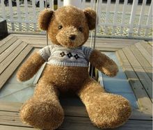 Suéter de oso de peluche marrón encantador, juguete de peluche suave, regalo de cumpleaños w5419 2024 - compra barato
