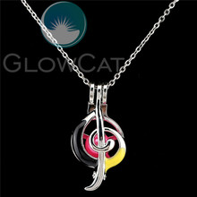 K1046 Music Note Beads Pearl Cage Perfume Diffuser Pendants Colors Enamel Locket Necklace 2024 - buy cheap