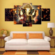 5 Pieces Prints Elephant Trunk God Modular Poster Pictures Canvas Painting Wall Art Home Decor For Living Room No Framed 2024 - buy cheap