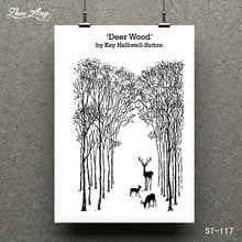 Deer wood/forest Transparent Silicone Stamp/Seal for DIY Scrapbooking/Photo Album Decorative Card Making Clear Stamps Supplies 2024 - buy cheap